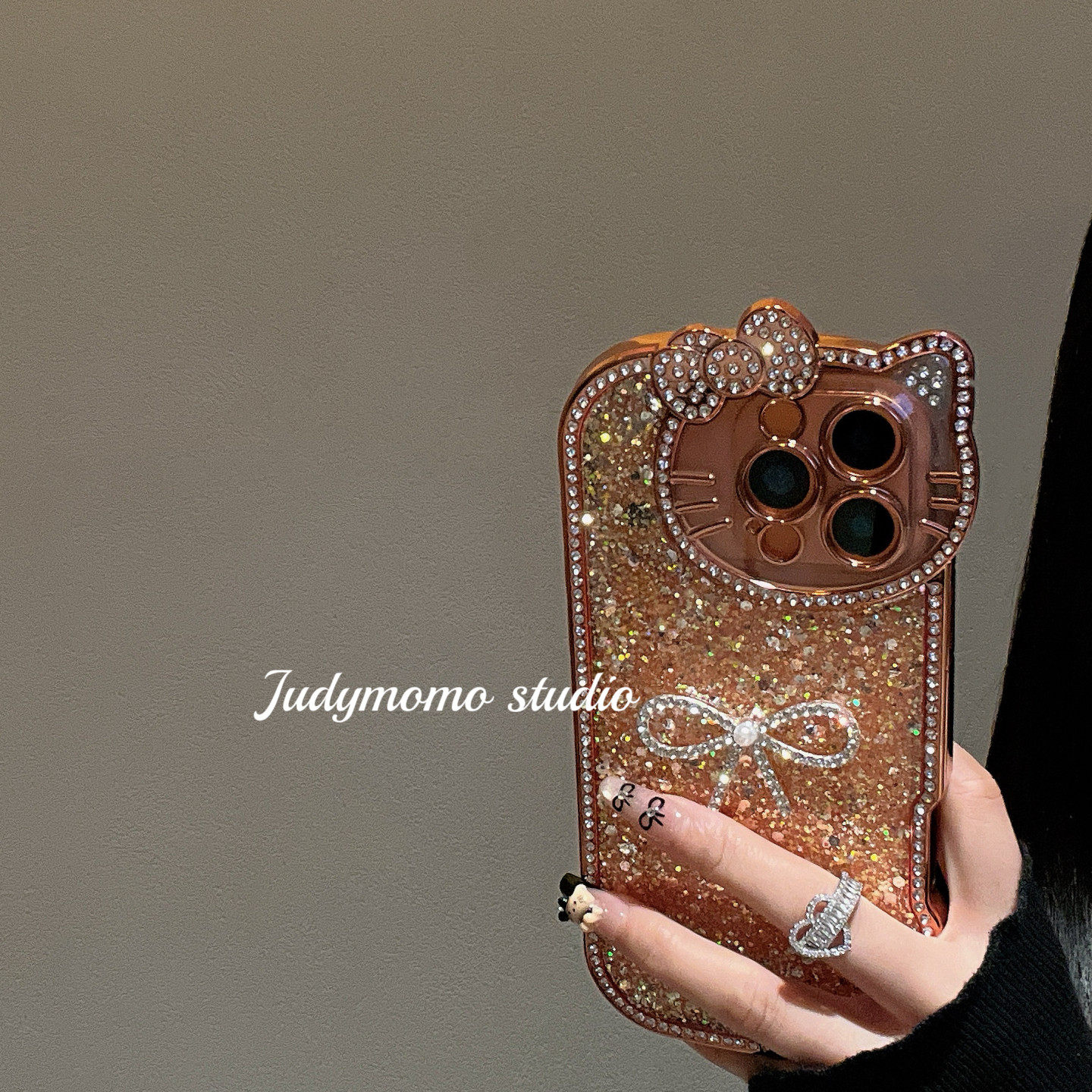 韩系ins大KT头可爱电镀橙色闪粉软壳适用iPhone17苹果16promax手机壳新款15防摔全包17少女14pro,3C数码配件,手机保护套/壳,淘宝优惠券,粉丝福利购,淘宝优惠卷