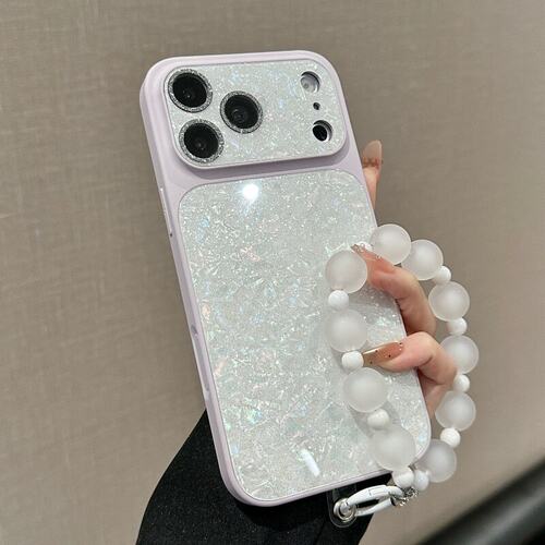 闪粉个性贝壳纹适用iPhone18promax手机壳苹果17pro糖心磨砂手链16奢华女款15秒变17大视窗14保护套13防摔ins