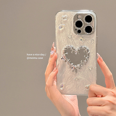 小众高级感轻奢闪钻宝石爱心适用