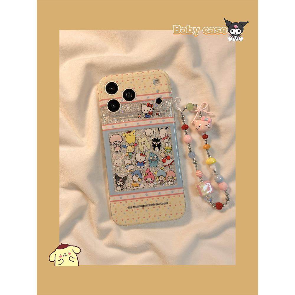 卡通可爱镂空闪粉三丽鸥适用iphone17promax手机壳苹果16promax女款15p带链条17少女14pm日韩13网红16pro全包