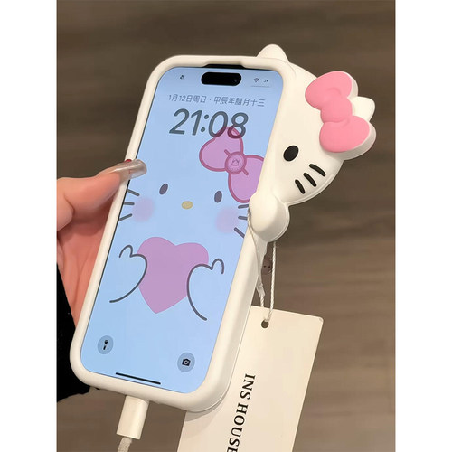 日韩ins萌系卡通可爱猫咪适用苹果16promax手机壳iPhone15女款14网红16硅胶13少女15Pro防摔14pro保护套16pro