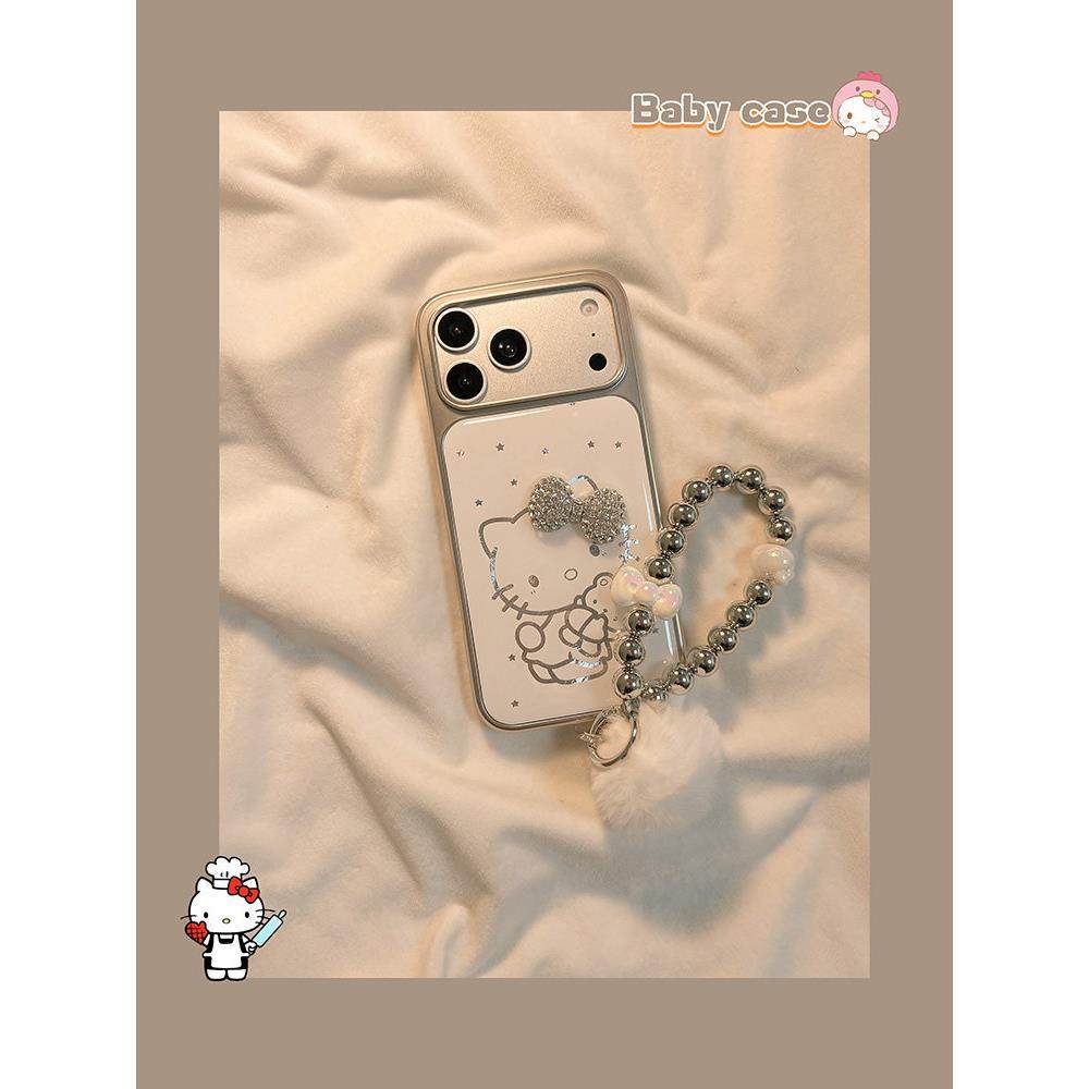 ins简约线条猫咪立体蝴蝶结适用苹果17pro手机壳iphone16promax新款15带链条17电镀银14pm女13可爱16全包,3C数码配件,手机保护套/壳,淘宝优惠券,粉丝福利购,淘宝优惠卷