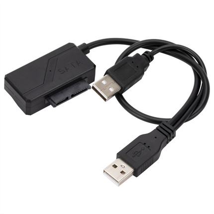 笔记本电脑双USB2.0转SATA7+6PIN易驱线数据线SATA转USB2.0光驱线