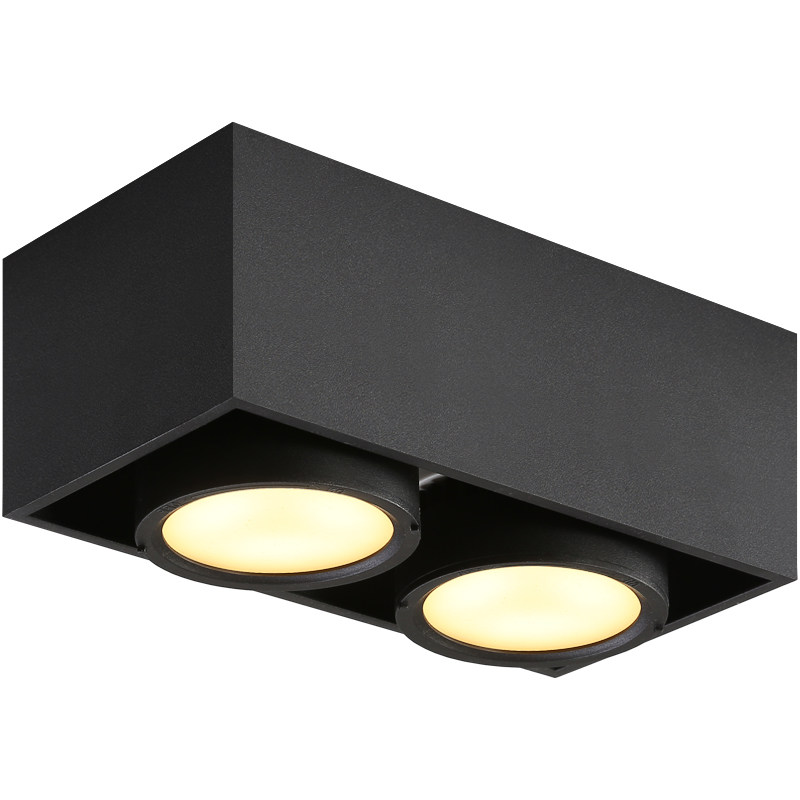 双头明装筒灯led射灯三色客厅无主灯免开孔北欧极简led吊顶灯黑色