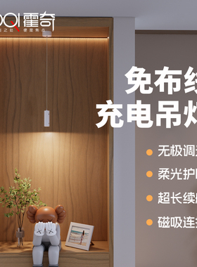 免布线充电吊灯卧室床头阅读灯磁吸可升降新款极简入户玄关氛围灯