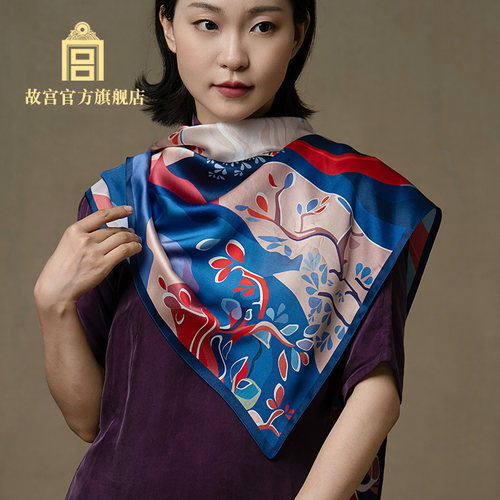 故宫卿云春生真丝丝巾