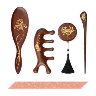 故宫 御花园梳妆礼盒五件套 梳子镜子发簪丝巾 中秋礼盒