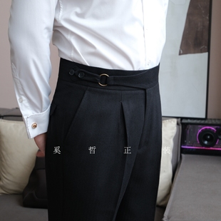 秋季新款复古设计男士廓尔喀西裤休闲百搭953