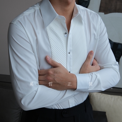 男士法式长袖时尚衬衫潮流免烫抗皱9916