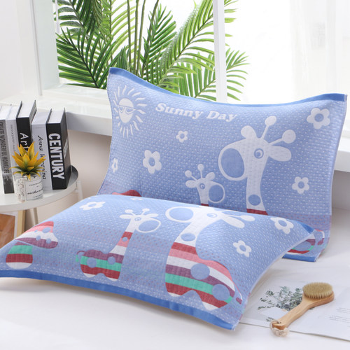 哞牌纯棉纱布中号枕巾包邮