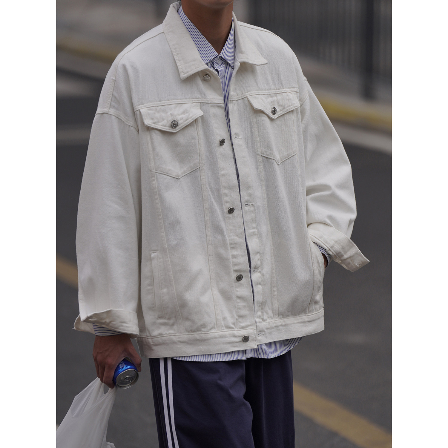 24新款抖音品质男士宽松纯色休闲水洗外套上衣N961/P85/12,女装短外套,星座202