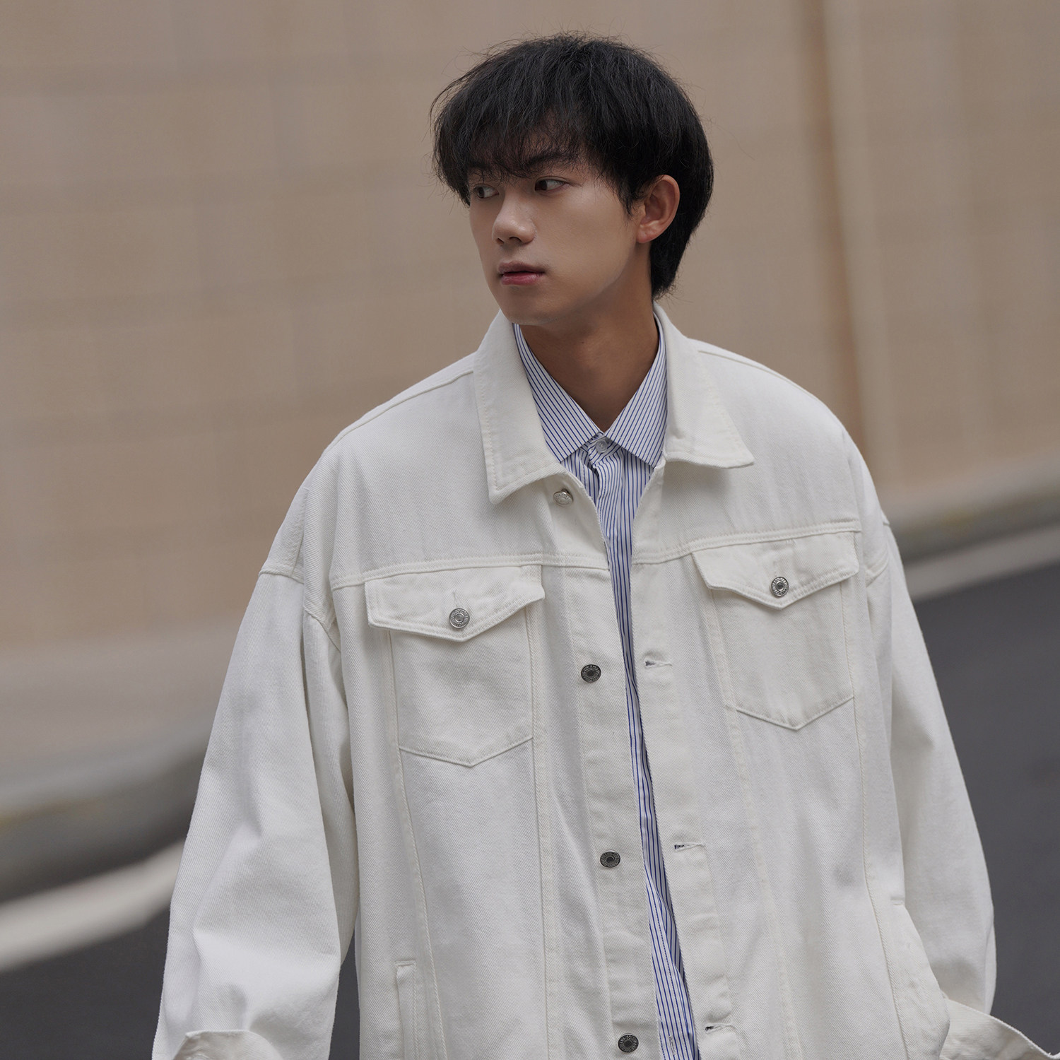 24新款抖音品质男士宽松纯色休闲水洗外套上衣N961/P85,女装短外套,星座202
