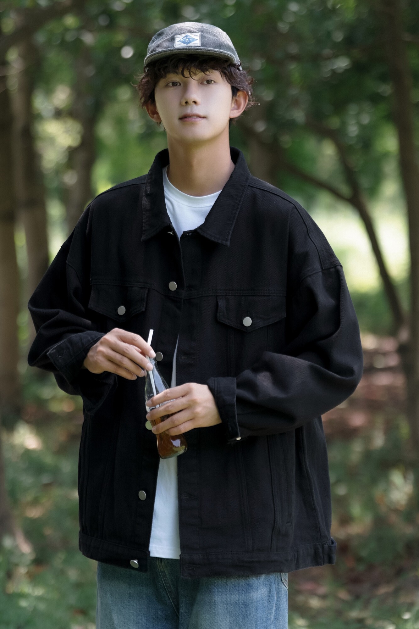 24款纯色水洗夹克男士休闲潮流外套上衣2021/P95,男装夹克,星座202