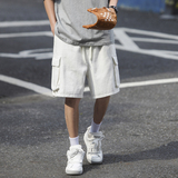 七色夏季新款水洗工装大口袋微弹潮流休闲短裤K2201/P55，男装牛仔裤，星座202