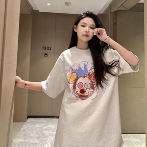 原创复古潮牌卡通米奇小丑短袖T恤百搭情侣上衣T6847/P4869图片