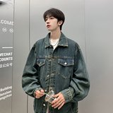 24新款水洗牛仔情侣夹克上衣N77/P85，男装夹克，星座202