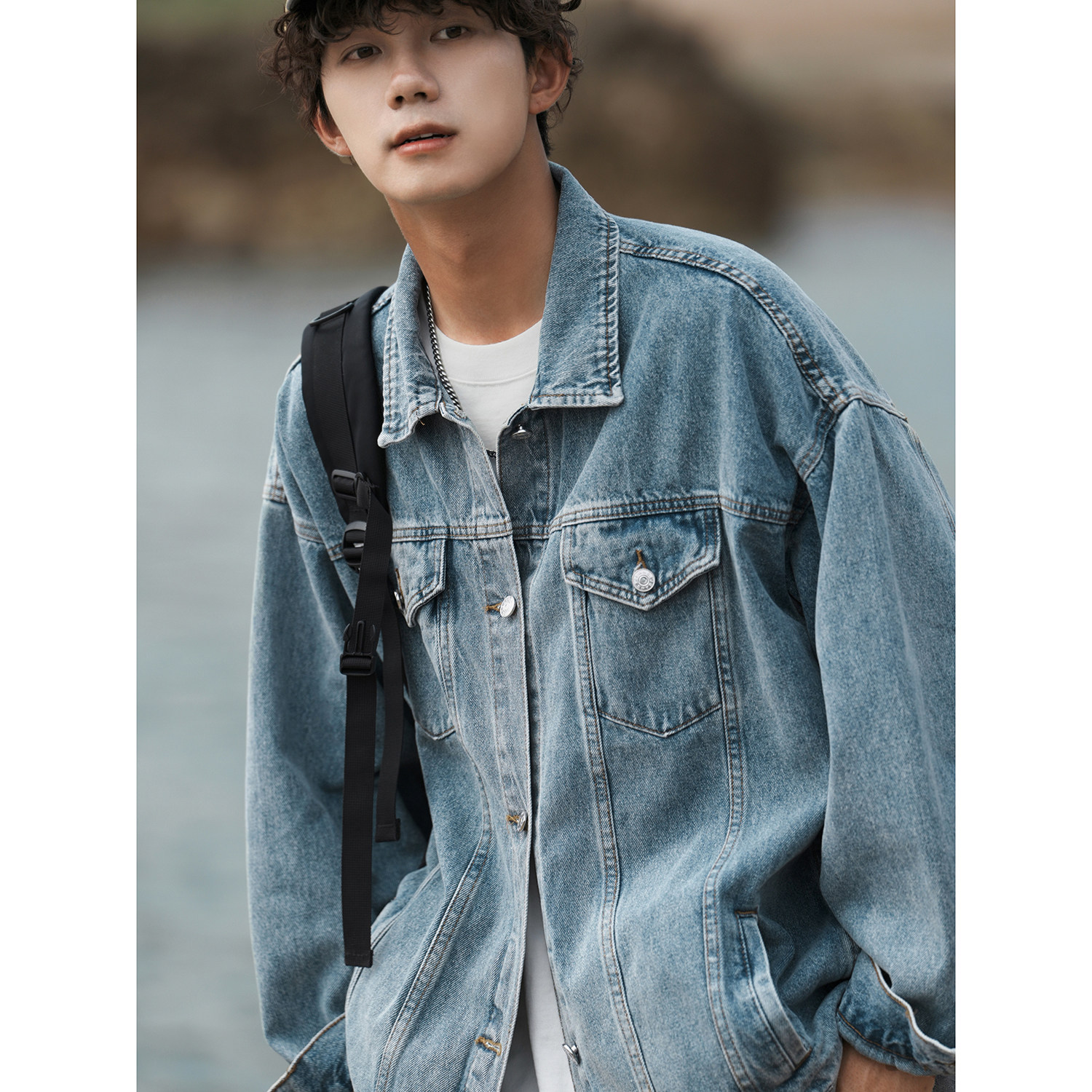 24款牛仔夹克宽松韩版工装潮流水洗外套N991/P98148,男装夹克,星座202