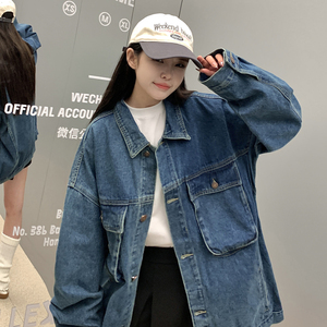 24款 工装情侣牛仔夹克大口袋休闲潮流外套上衣 N998/P85图片