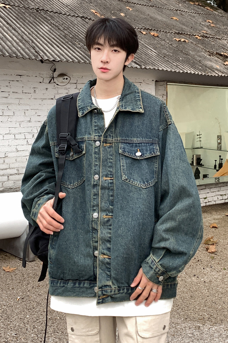 24新款水洗牛仔情侣夹克上衣N77/P85,男装夹克,星座202