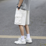 七色夏季新款水洗工装大口袋微弹潮流休闲短裤K2201/P55，男装牛仔裤，星座202