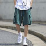 七色夏季新款水洗工装大口袋微弹潮流休闲短裤K2201/P55，男装牛仔裤，星座202