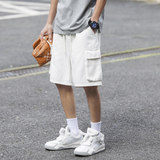 七色夏季新款水洗工装大口袋微弹潮流休闲短裤K2201/P55，男装牛仔裤，星座202