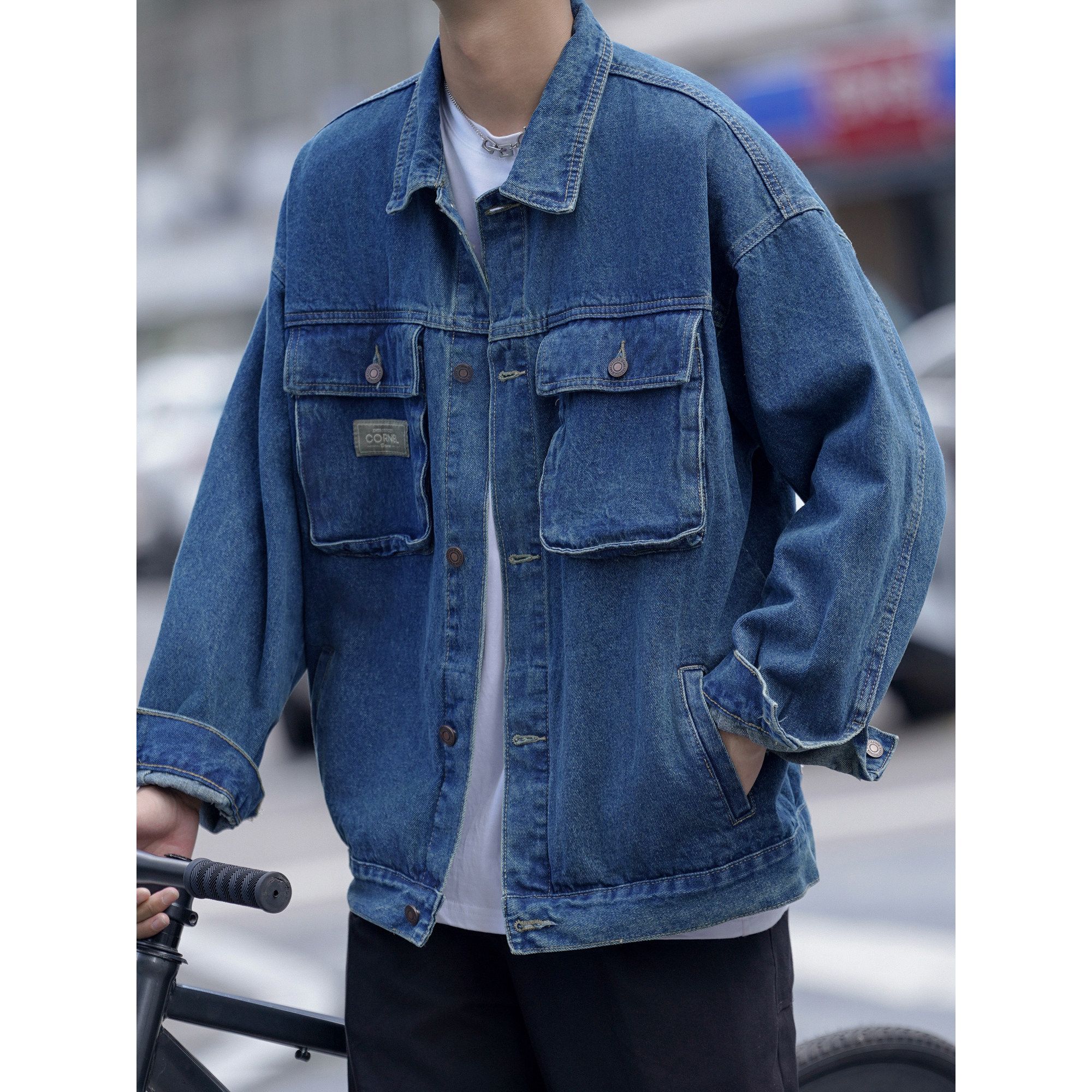 24款工装牛仔夹克大口袋休闲潮流外套上衣N998/P85,男装夹克,星座202
