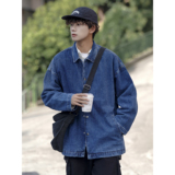 24款纯色水洗牛仔夹克潮流中长外套2013/P98，男装夹克，星座202
