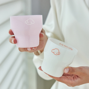 ENDLESS水杯奶fufu杯玻璃小狗杯粉色水杯冷饮杯牛奶杯咖啡杯200ml