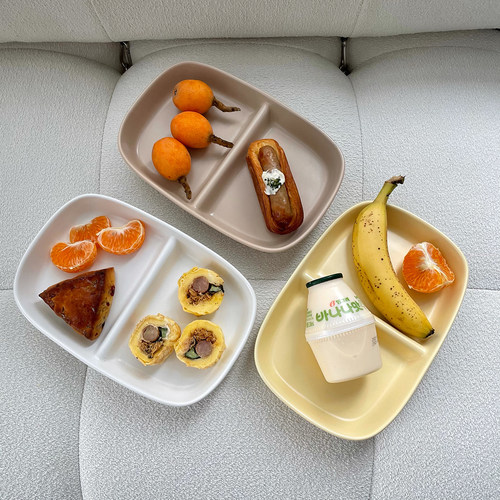 日式简约ins儿童家用分格餐盘