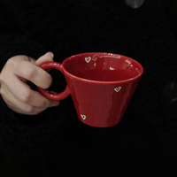ENDLESS STARS创意礼物小红杯爱心陶瓷杯马克杯咖啡杯手捏设计
