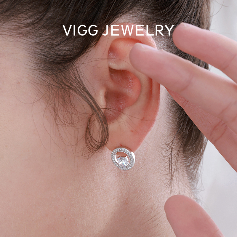 水晶球耳钉女银耳针圣诞耳饰