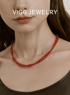 VIGG鸿运珠项链女多圈叠戴时尚