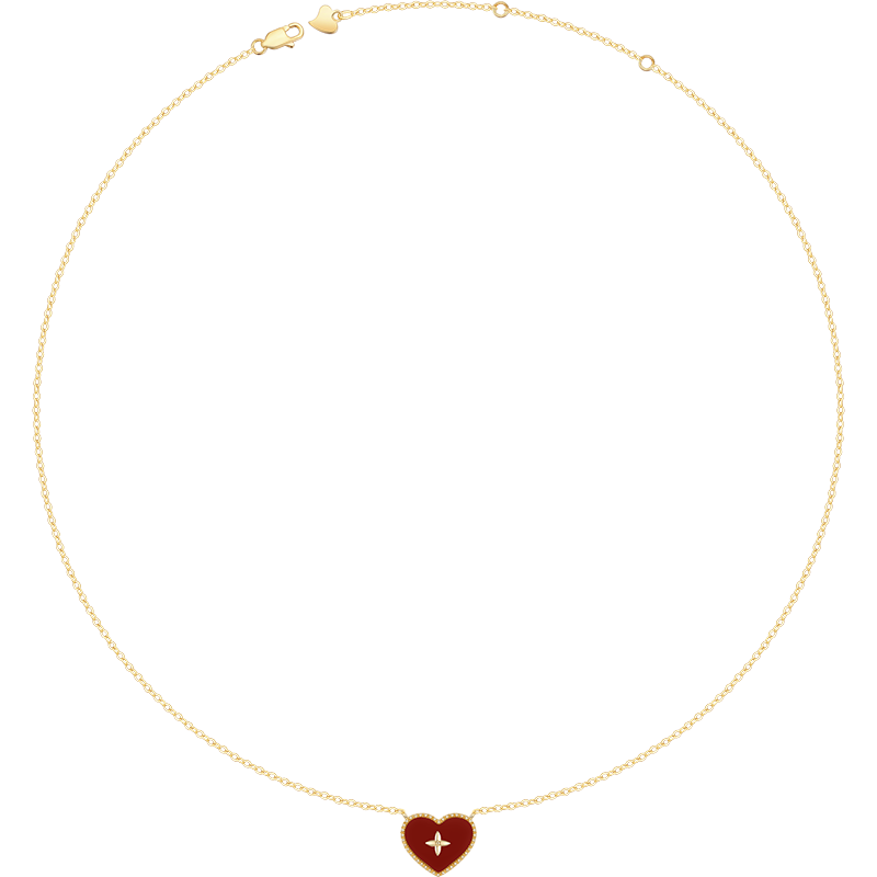 【明星同款】VIGG炽心项链女纯银红玛瑙锁骨链设计轻奢时尚配饰