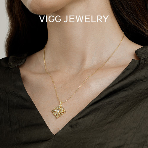 VIGG几何鸢尾纹项链女轻奢小众