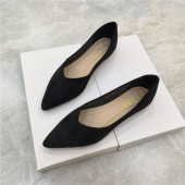 舒适工作鞋 尖头单鞋 简约平底浅口软底瓢鞋 新款 子 子黑色2026春秋季