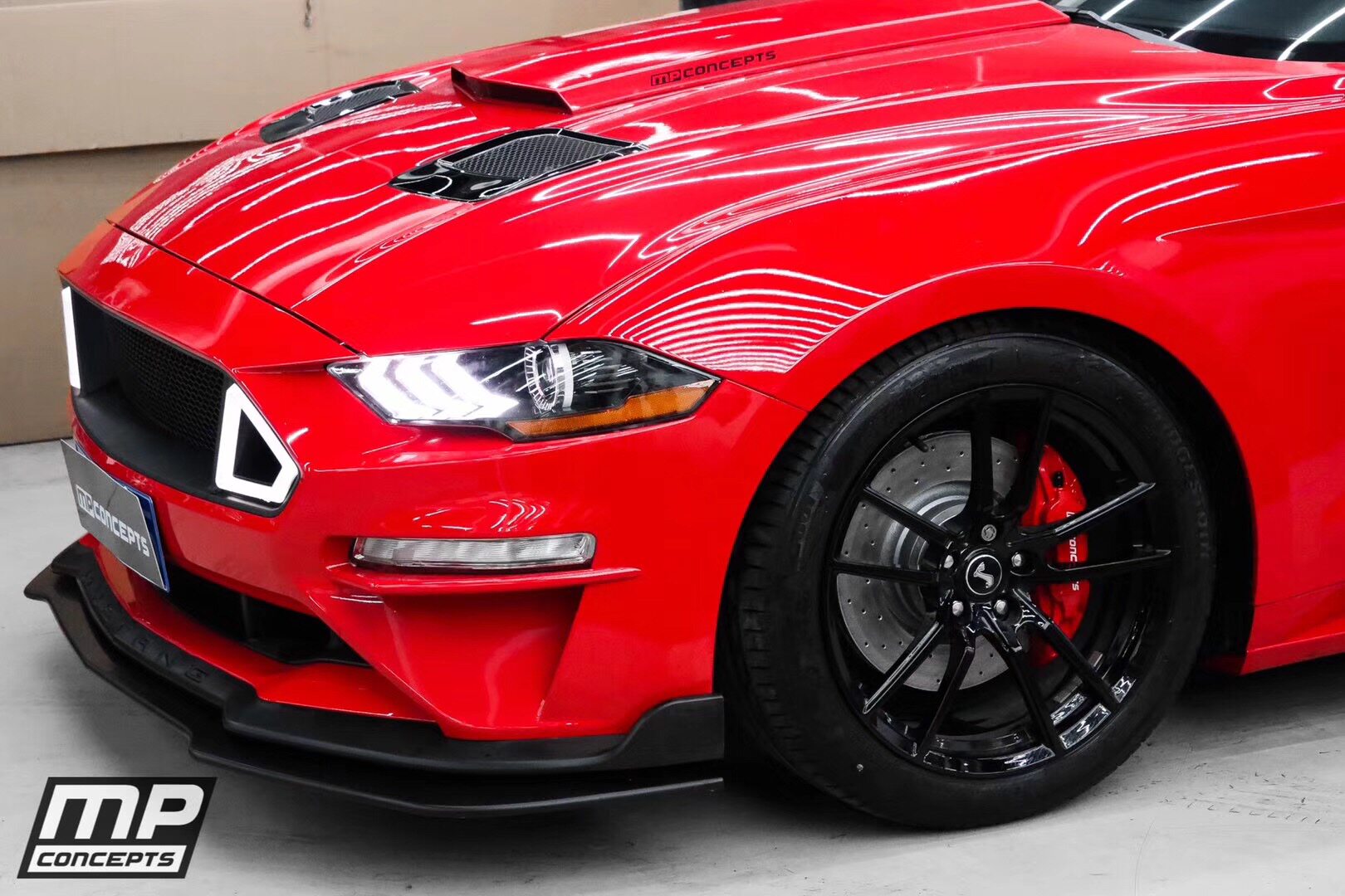 18款福特野马改装前唇 替换式前铲gt350下巴 美国mp替换前唇