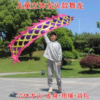舞龙彩带健身甩龙新款道具儿童广场舞龙头舞龙甩龙耍龙手舞龙带
