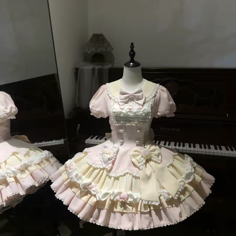 咸点点原创新品兔绒莓奶芙Lolita洋装洛丽塔公主裙连衣裙