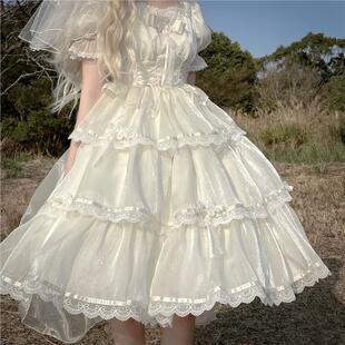 芙拉小姐大码洛丽塔Lolita裙子微胖短袖优雅花嫁泡泡袖胖mm夏季