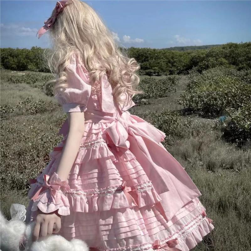 全款正品洛丽塔裙子塔莉Lolita撞色蝴蝶结OP连衣裙日常可爱百搭