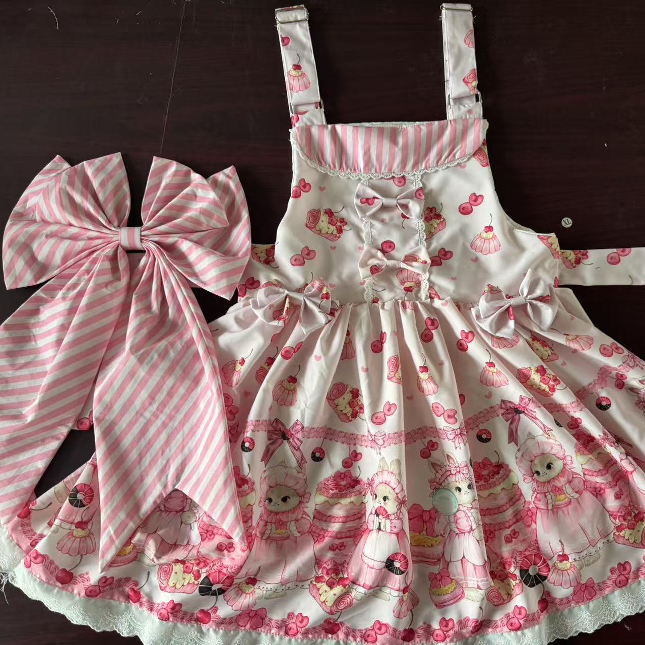 甜心萌兔   日常洛丽塔原创夏日软妹甜美吊带可爱全款lolita