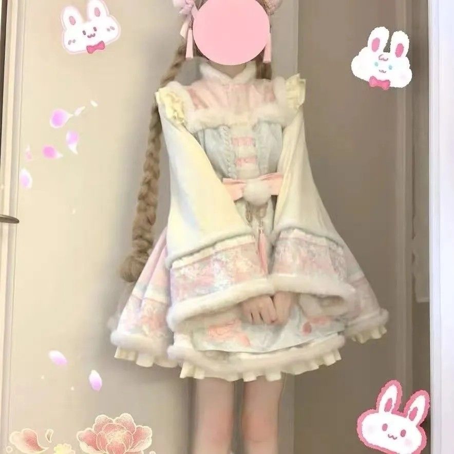 兔牙少女龙年新年中华lolita洛丽塔少女连衣裙op蓬蓬公主国风秋冬