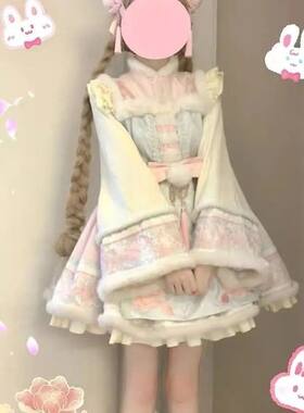 兔牙少女龙年新年中华lolita洛丽塔少女连衣裙op蓬蓬公主国风秋冬