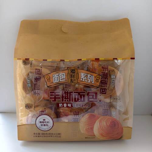 潘祥记手撕面包袋装奶香味代餐早餐营养糕点批发零食独立包装