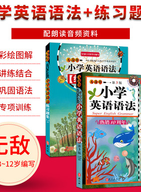 新版无敌小学英语语法第三版加练习题集 共2本8-12岁小学英语辅导资料新版一二三三四五六年级小升初语法书训练习册外文出版社