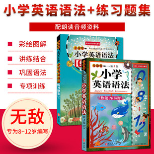 新版无敌小学英语语法第三版加练习题集 共2本8-12岁小学英语辅导资料新版一二三三四五六年级小升初语法书训练习册外文出版社