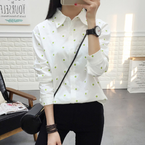 春秋棉麻衬衫女宽松洋气碎花上衣