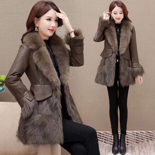 海宁皮草外套女2025中长款绵羊羽绒棉服皮衣显瘦修身洋气新款