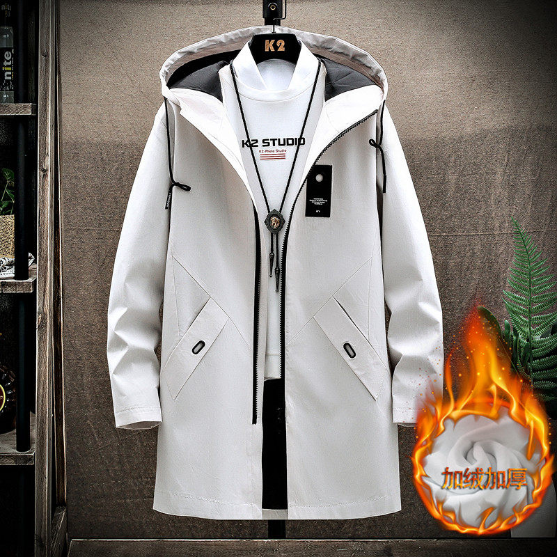风衣男士中长款外套2025秋冬新款休闲潮流加绒ins夹克男装上衣服,男装,风衣,淘宝优惠券,粉丝福利购,淘宝优惠卷